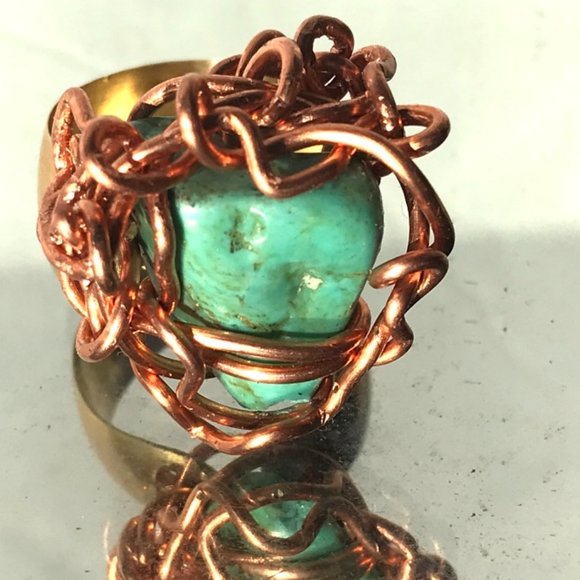 Conceptual Subculture Jewelry - Conceptual Subculture Turquoise and Copper Ring